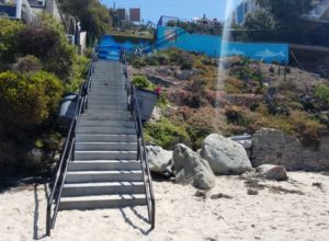 Stairs ascending up to St Anns Street Beach Laguna Beach California