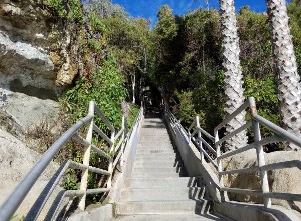 steps leading down to thousand steps beach in laguna beach